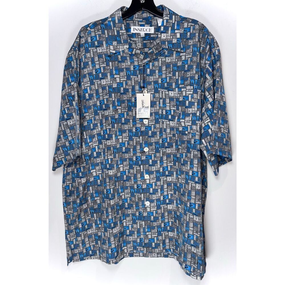 Inserch polyester button down shirt size large